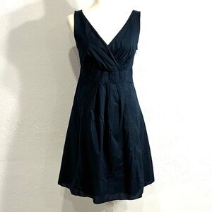 Lands' End Navy Cotton Sleeveless Dress, Size 8, Fully Lined, Side Zipper